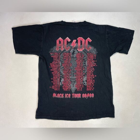 ACDC Black Ice Tour 2008 2009 Graphic T-shirt Women Medium Black Short Sleeve - Picture 6 of 9